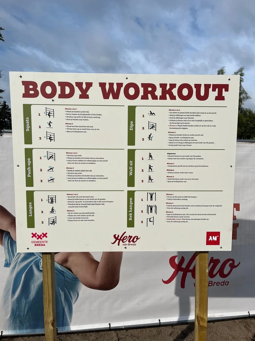 De sportcontrainer is geplaatst
